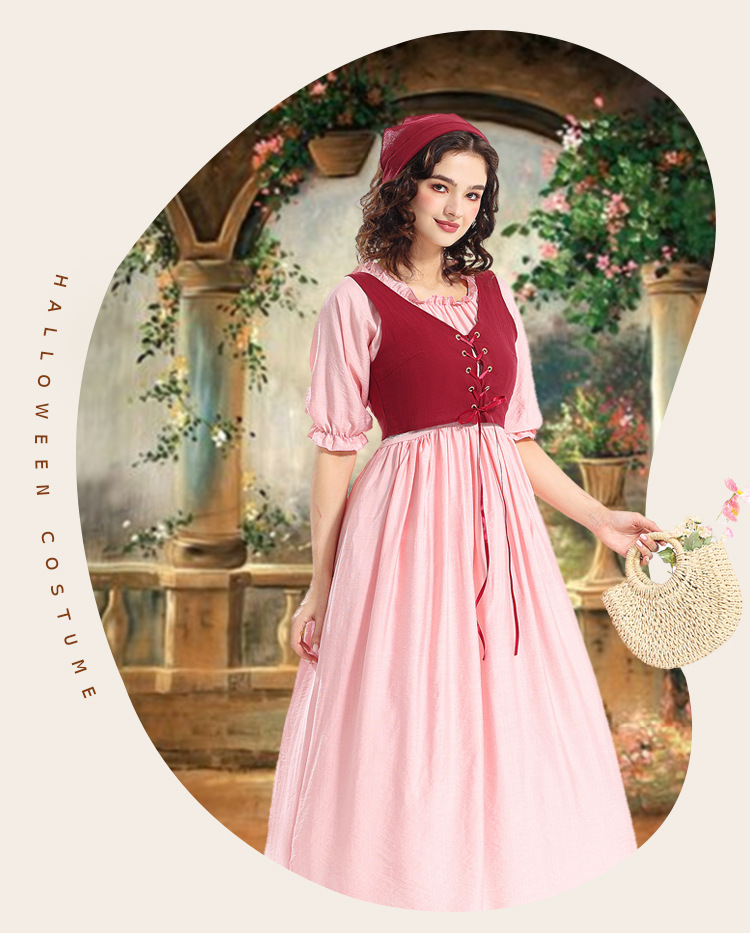Womens Renaissance Medieval Dress with Corset Fairy Irish Victorian Gothic Dress